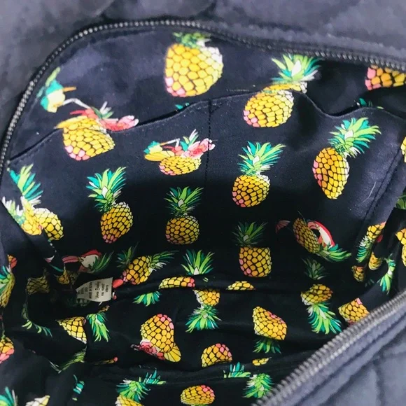 Vera Bradley Pineapple Mini Backpack Navy Yellow